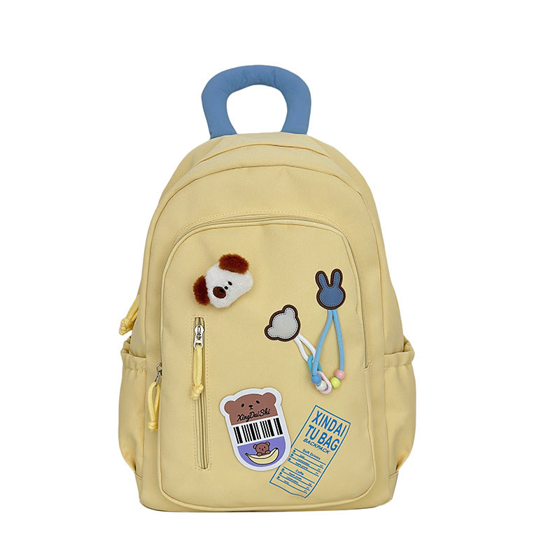 Style Good-looking Early Solid Color High College Western Leisure Backpack