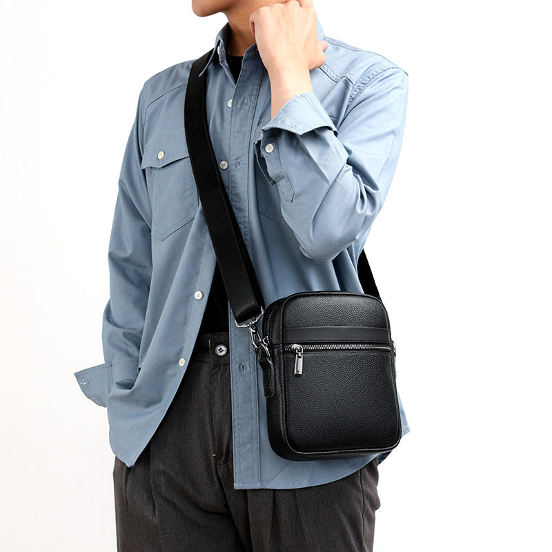 Men's First Layer Cowhide Large Capacity Business Shoulder Bags