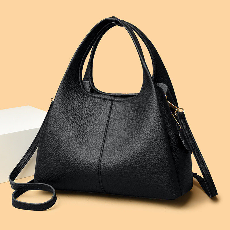 Graceful Women's Lychee Pattern Simple Commuter Handbags