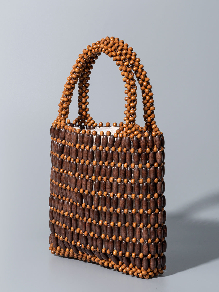 Women's Seaside Vacation With Wooden Beads Decoration Handbags