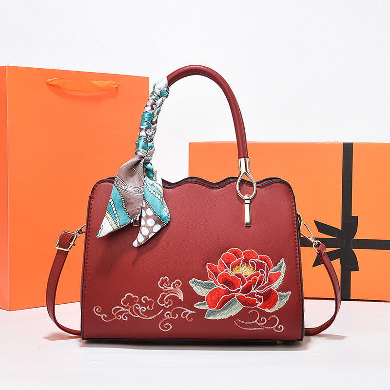 Women's Large Capacity Fashionable Simple Embroidery Mother's Day Women's Handbag