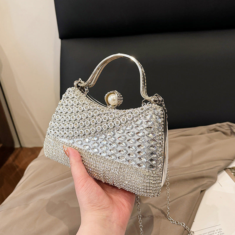Fashion Rhinestone Western Style Chain Tassel Women's Shoulder Bag