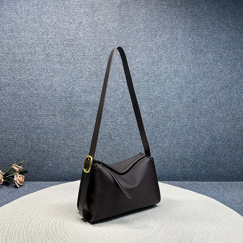 Women's Genuine Leather High-grade Pillow First Layer Cowhide Large Women's Shoulder Bag