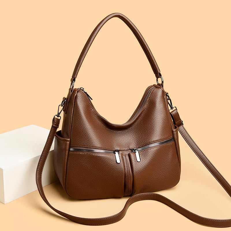 Women's Leather Commuter Large Capacity Underarm Splash Women's Messenger Bag