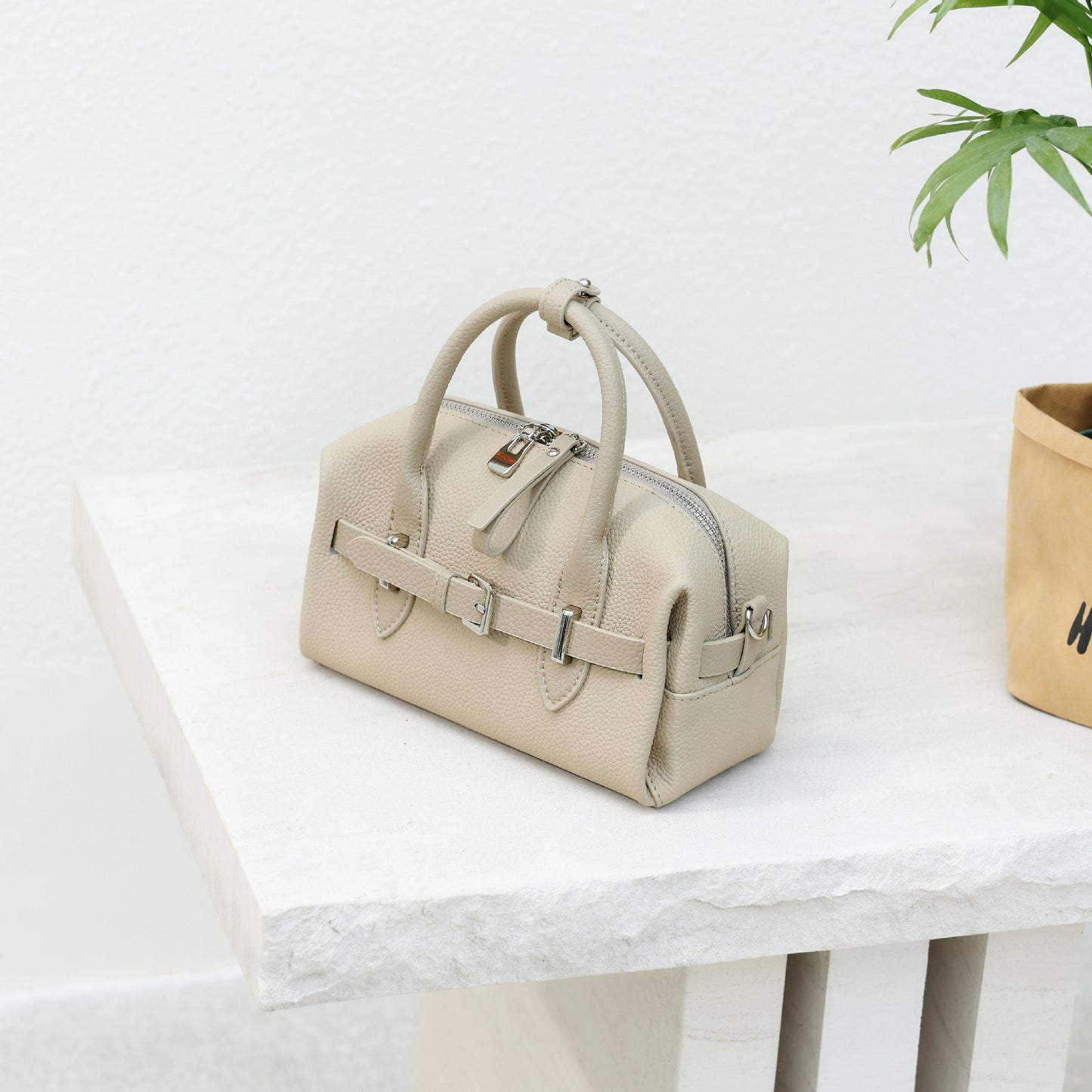 Women's Bowling Genuine Leather Niche High-grade Large Bags