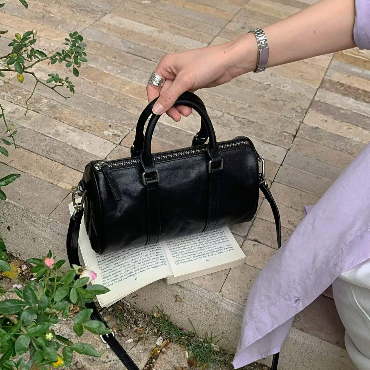 Women's Korean Vegetable Tanning Leather Pillow Genuine Women's Shoulder Bag