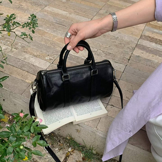 Women's Korean Vegetable Tanning Leather Pillow Genuine Women's Shoulder Bag