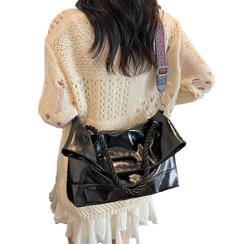 Men's Soft Leather Scottish Fold Female Trendy Tote Bag
