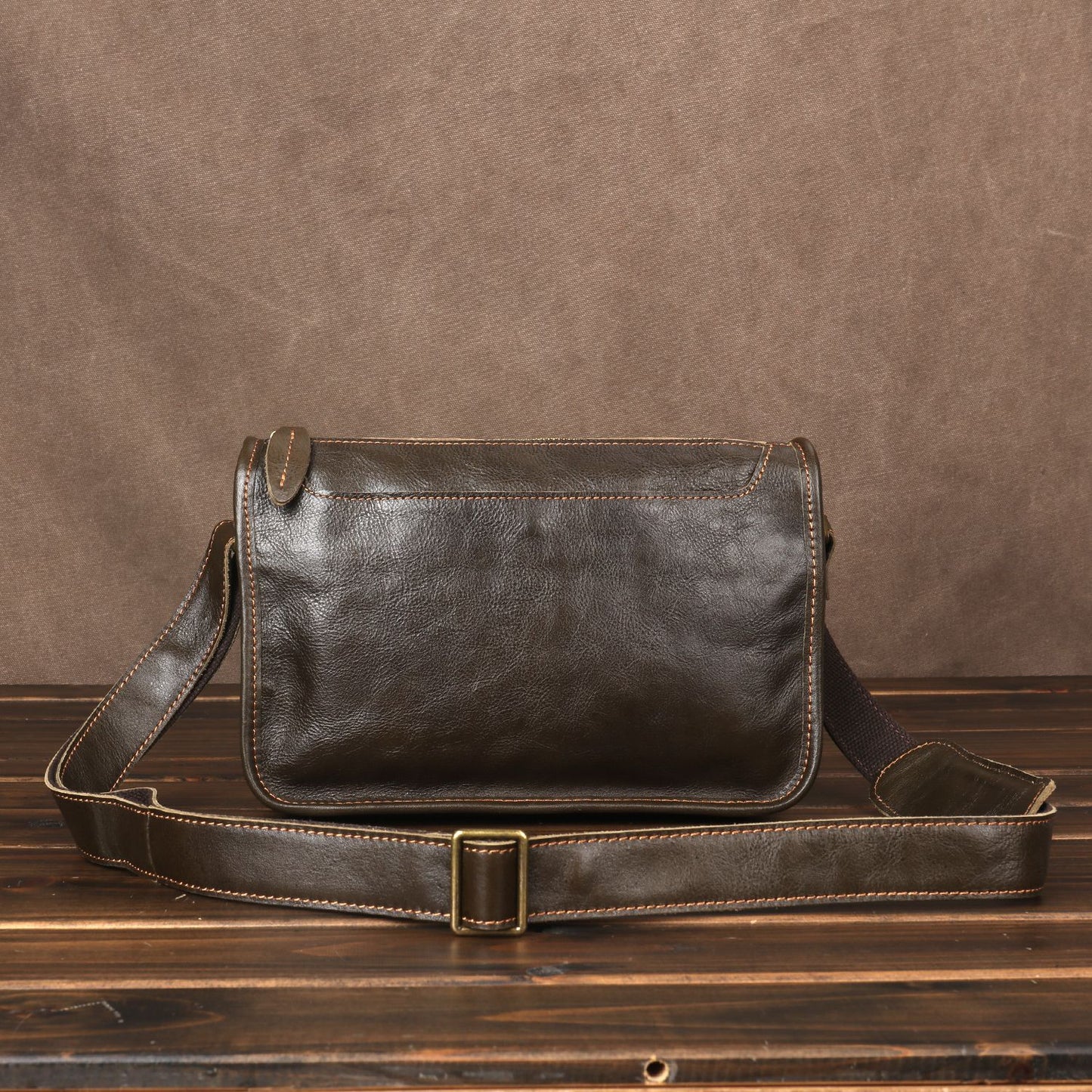 Men's Leather First Layer Cowhide Vintage Leisure Men's Messenger Bag