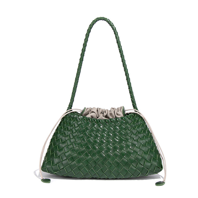 Women's Niche Underarm Woven Vegetable Basket Personality Bucket Bags