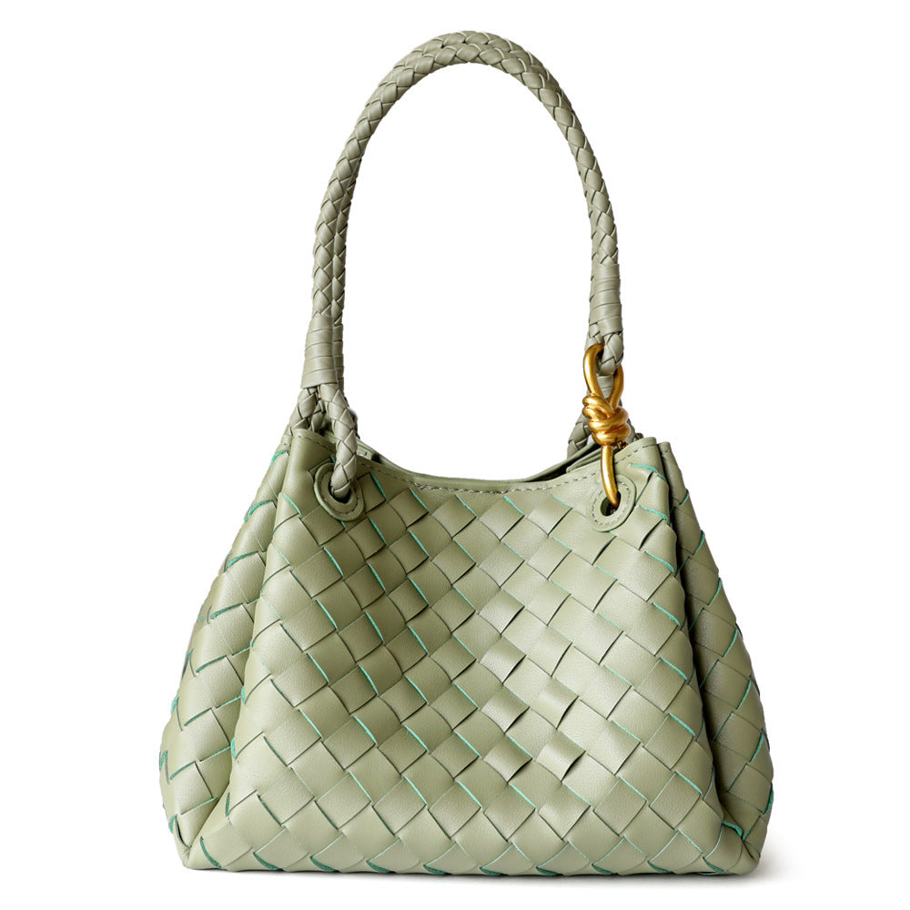 Women's Shu Parachute Cowhide Woven Metal For Bucket Bag