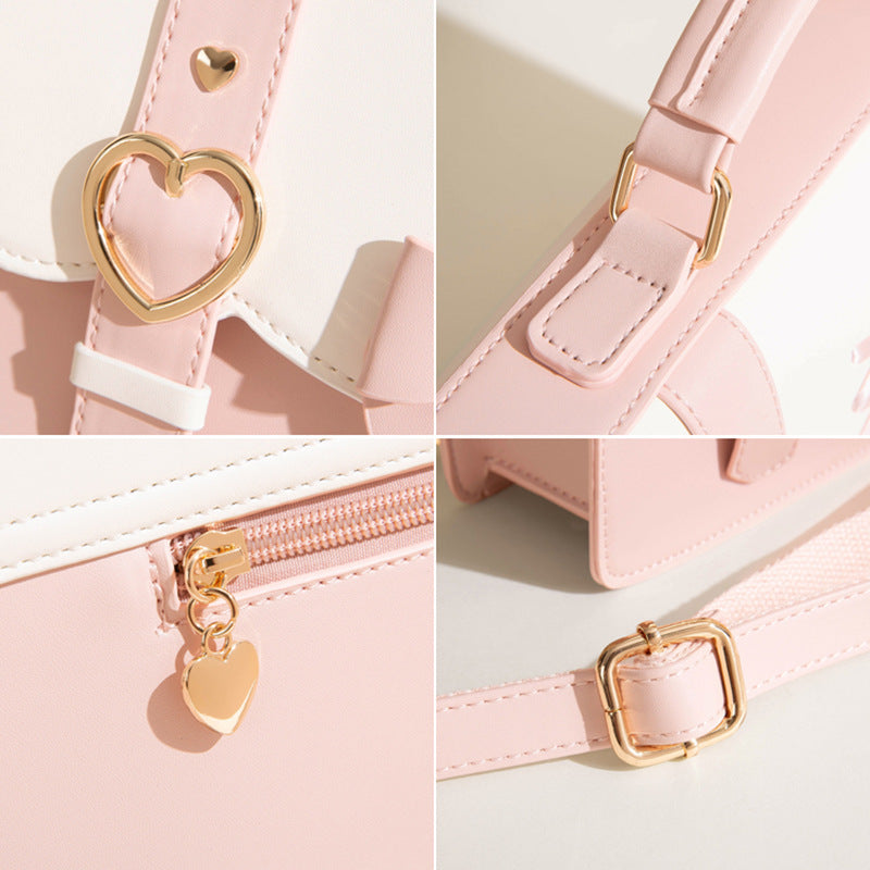 New Women's Contrast Color Bow Ribbon Women's Shoulder Bag