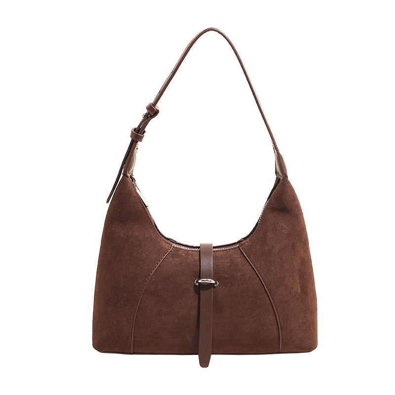 Women's Minority Trendy Fashionable Advanced Suede Large Women's Shoulder Bag