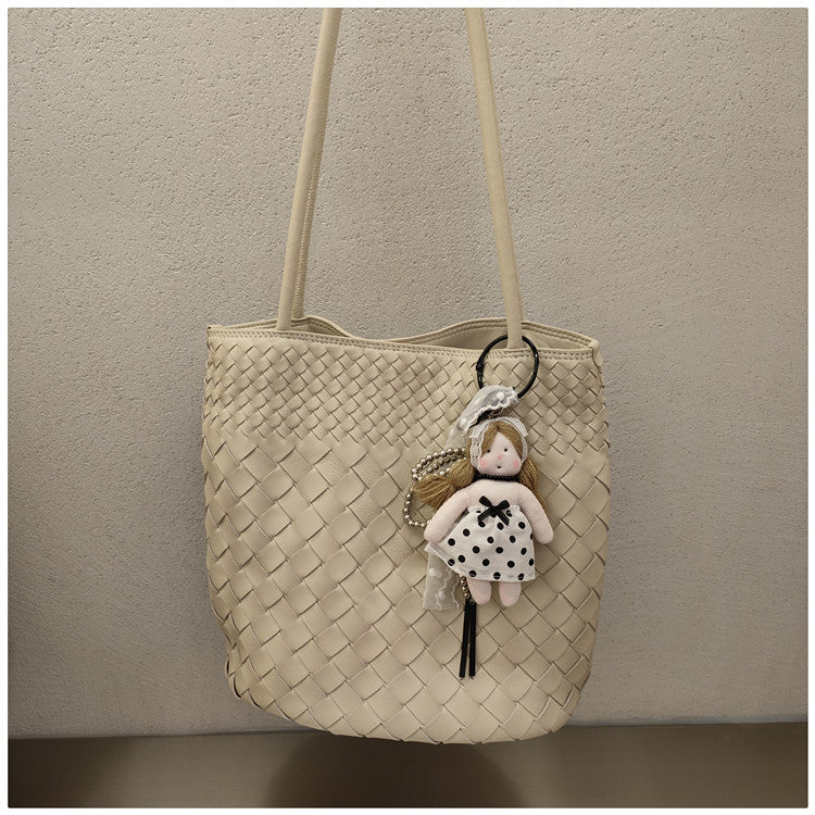 Niche High-grade Leisure Commute Woven Large Capacity Bucket Bag