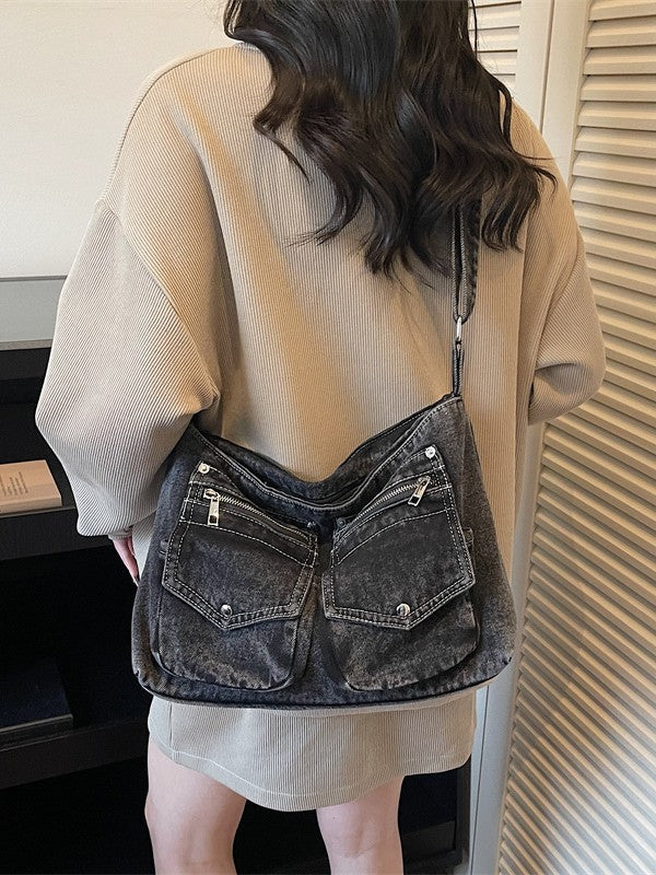 Versatile Personality Denim High Sense Minority Women's Shoulder Bag
