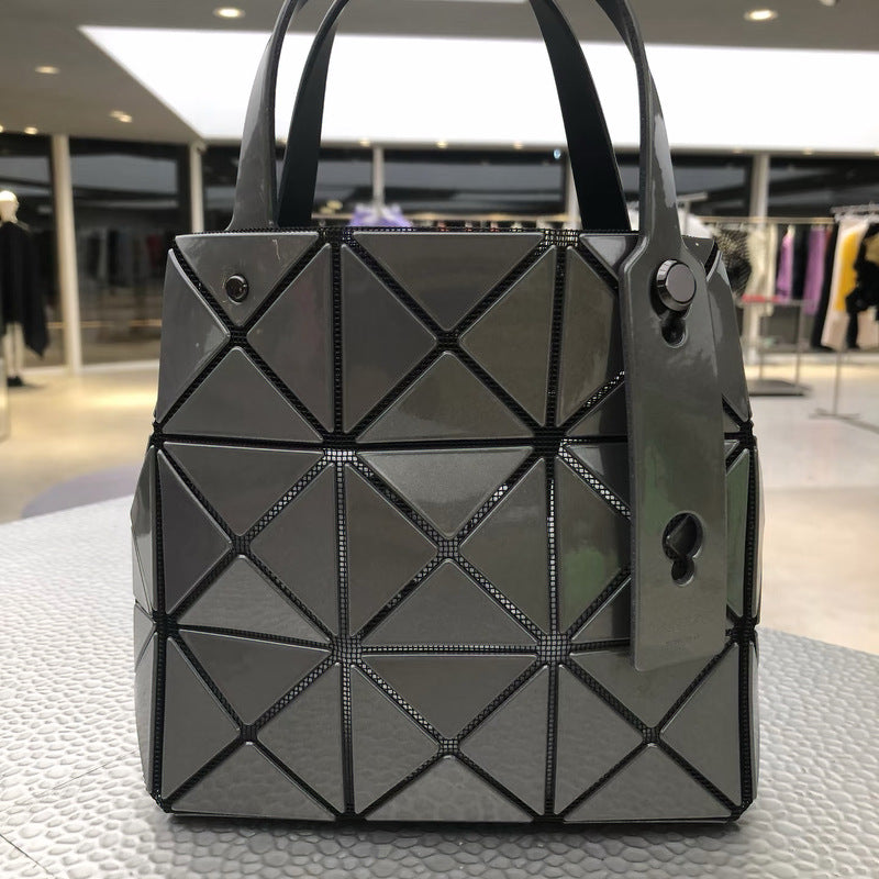 Women's March Hand Color Nail Diamond Box Geometric Rhombus Tote Bag