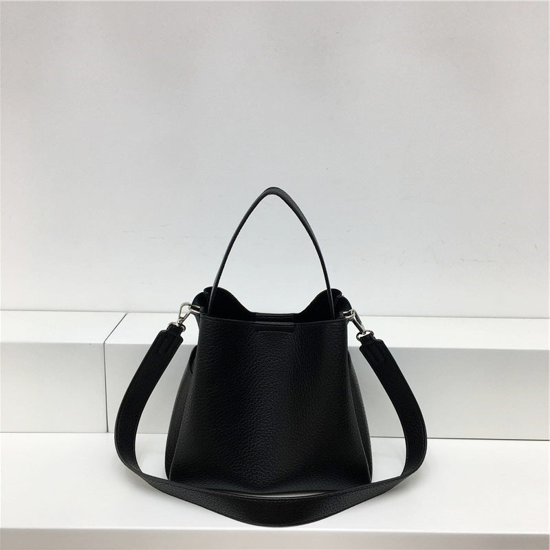 Feel Lychee Pattern Soft Leather Portable Simple Women's Shoulder Bag