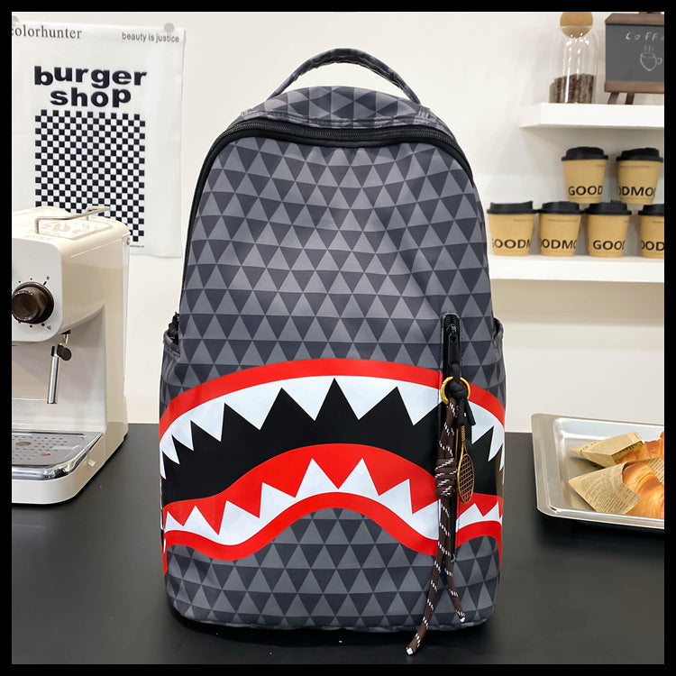 Creative Shark Funny Ugly Cute Large Capacity Leisure Backpack