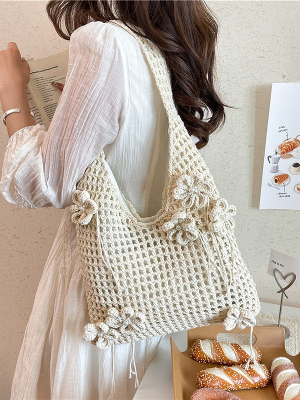 Women's Woven Hand Crocheted Hollow Seaside Holiday Women's Messenger Bag
