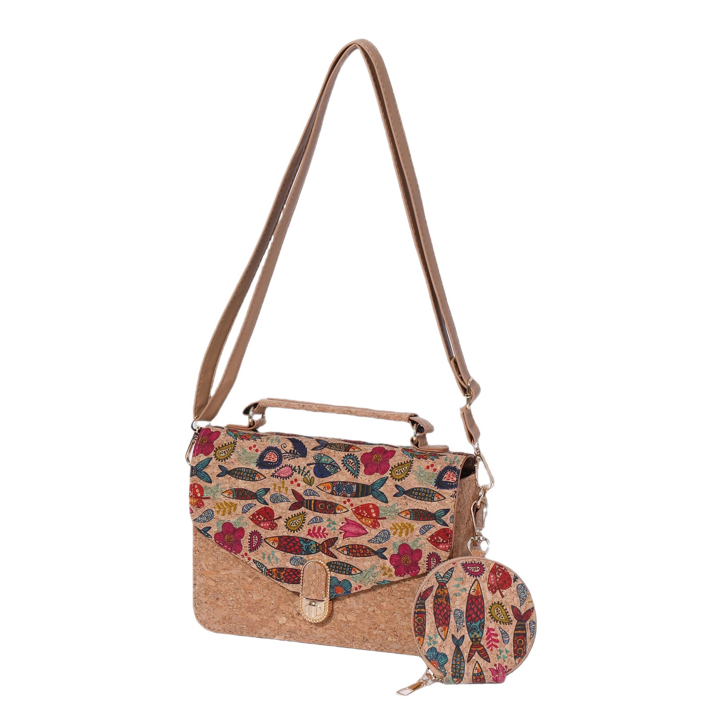 Wooden Outside Retro Tree Leather Portable Environmental Protection Shoulder Bags