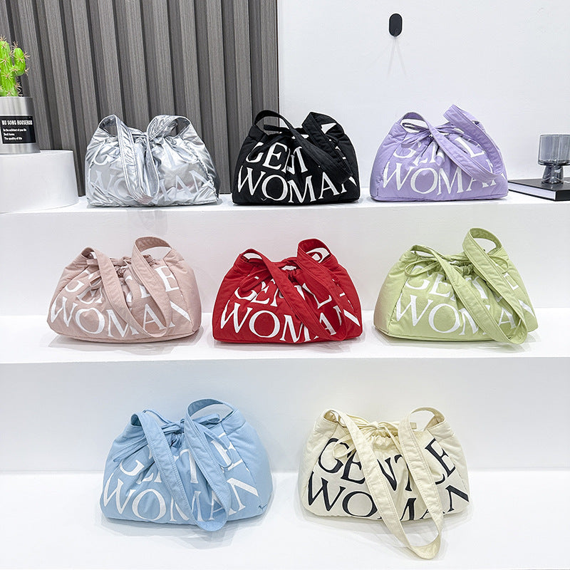 Women's Simple Letter Printing Large Capacity Lady's Underarm Bag