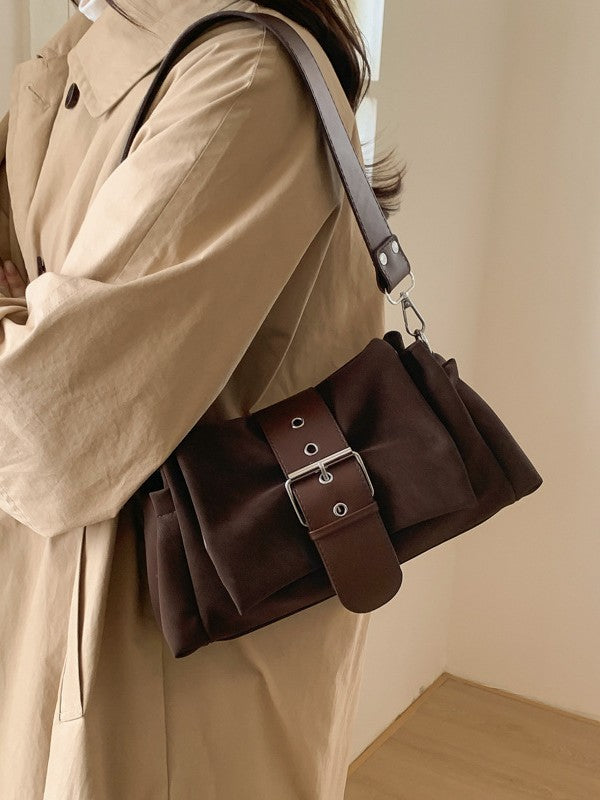 Women's Retro Brown Fashion Commuter Underarm Bags