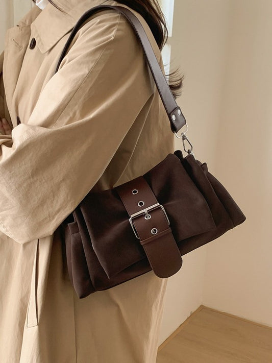 Women's Retro Brown Fashion Commuter Underarm Bags