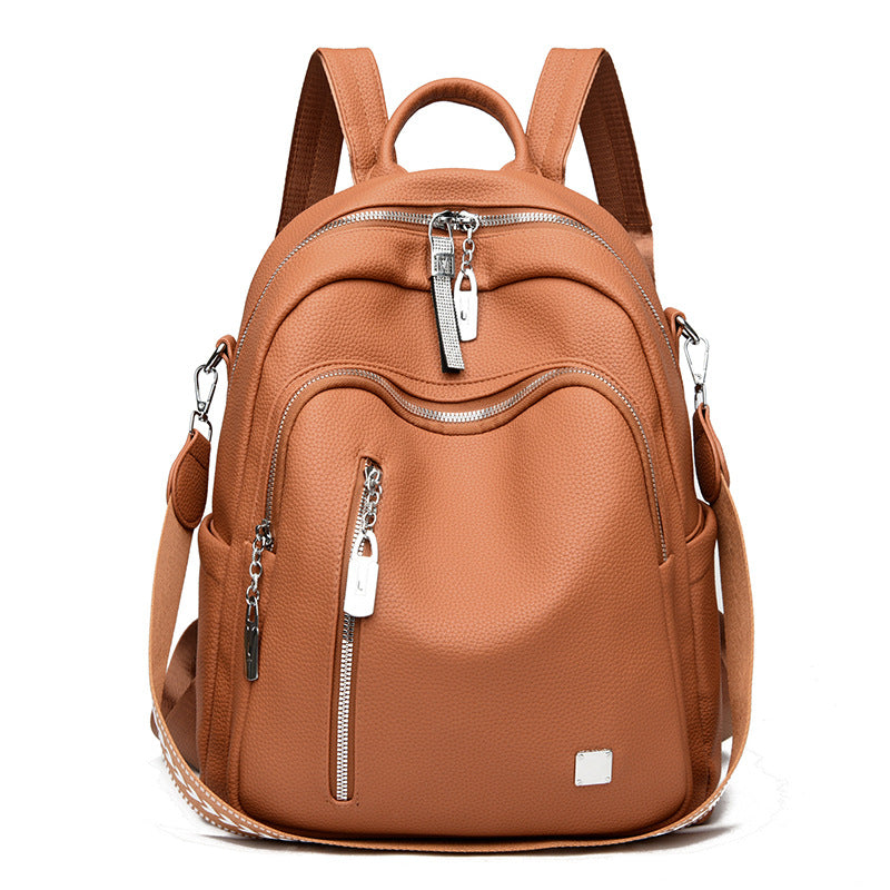 Women's Fashion Large Capacity Soft Leather Trendy Women's Backpack