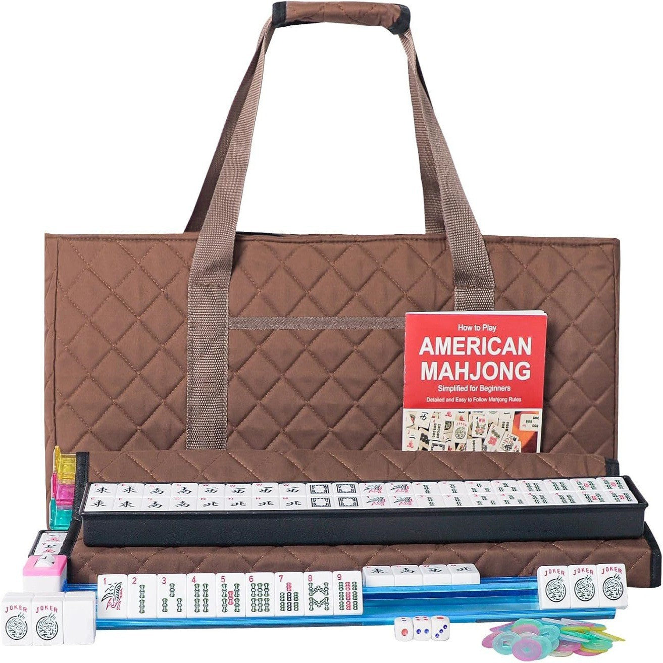 Diamond Grid Set Mahjong Storage Large Capacity Makeup Bag
