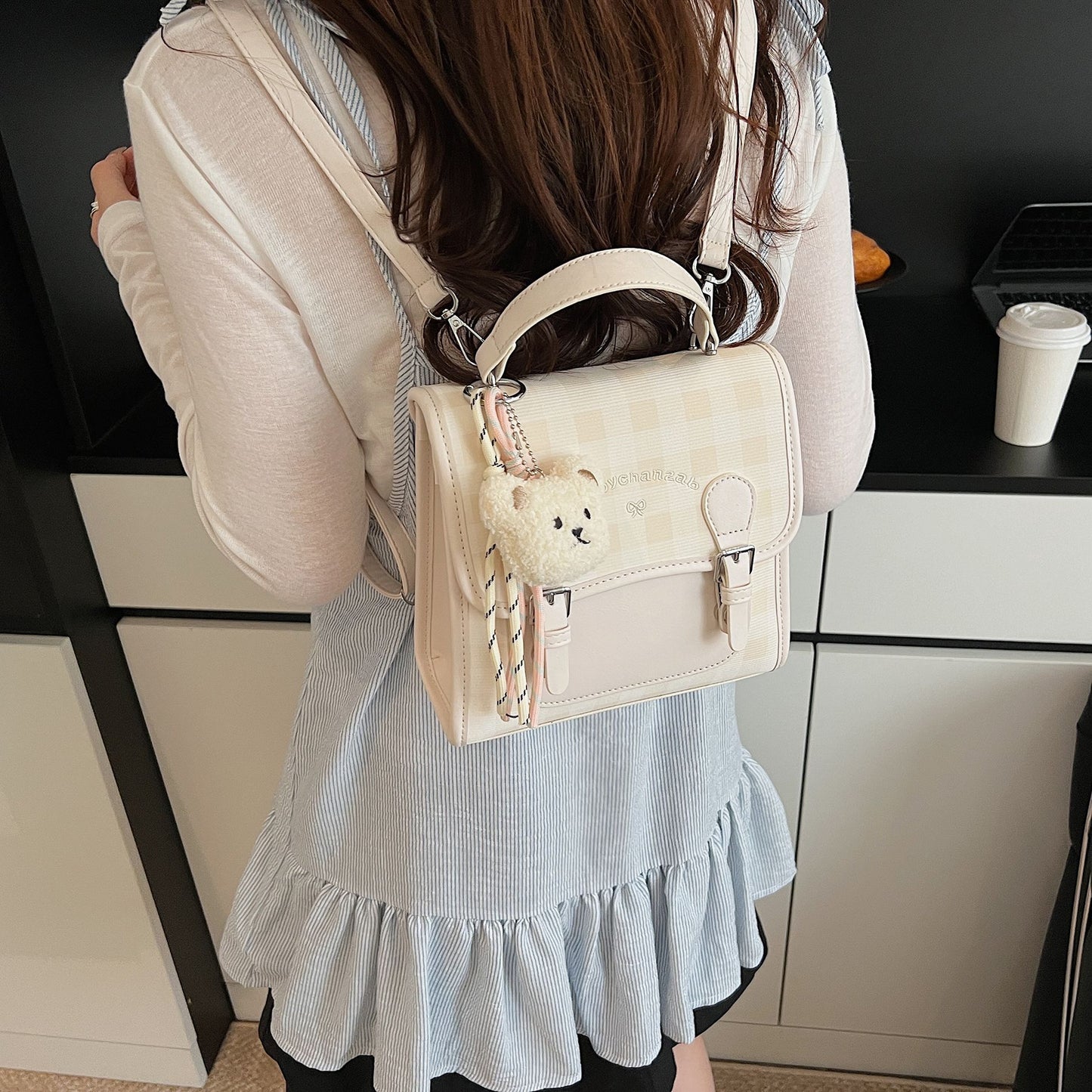 Trendy Women's Niche Checked Fashion Commuter Women's Backpack