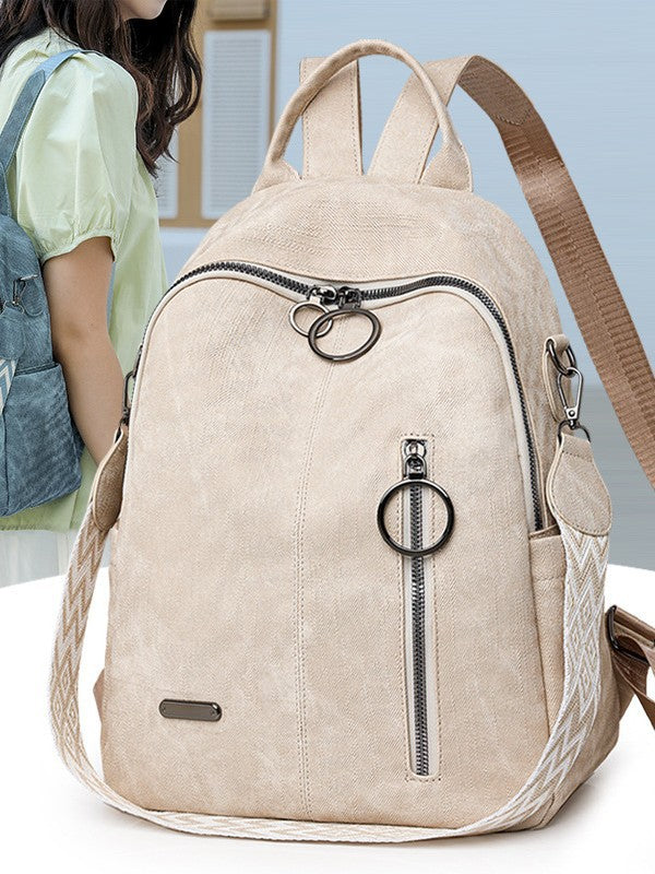 Women's Soft Leather Summer Retro Korean Style Large Capacity Women's Backpack