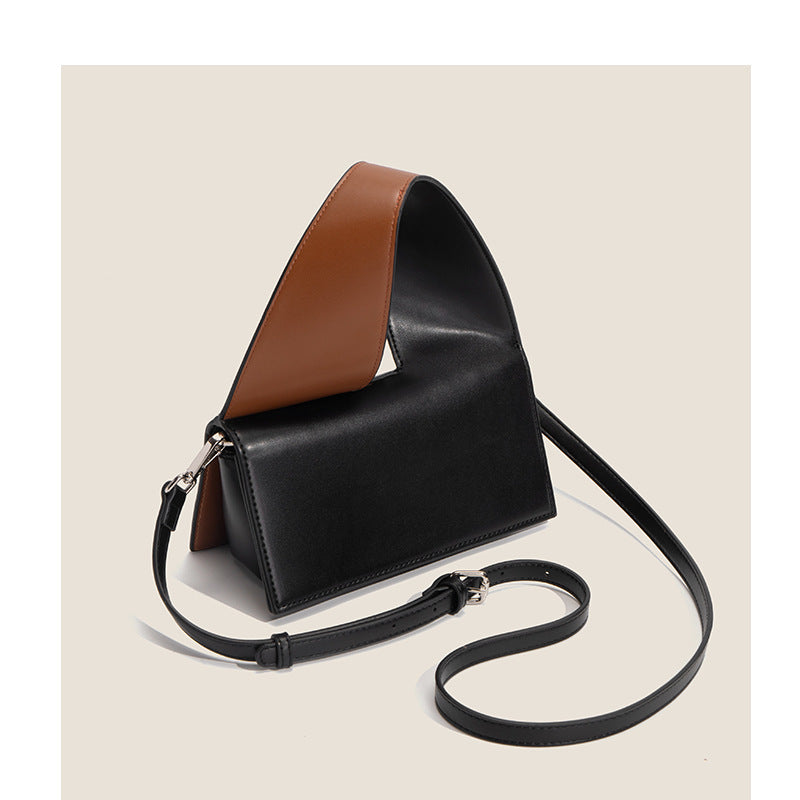 Female File Personality Wide Strap Contrast Color Bags
