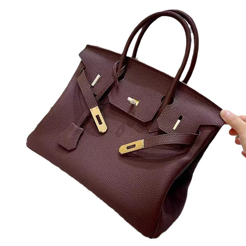 Classy Calfskin Pattern Large Capacity Kelly Women's Handbag