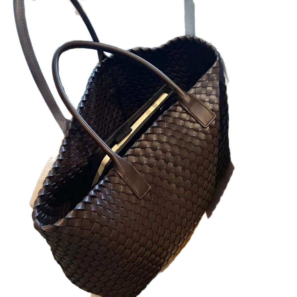 Women's Class Soft Leather Woven Portable Commuter Women's Handbag