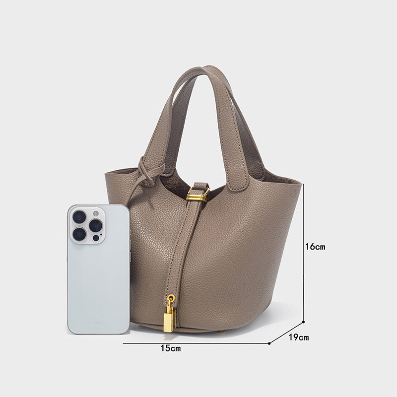 Vegetable Basket Litchi Pattern Light Luxury Minority Bucket Bag