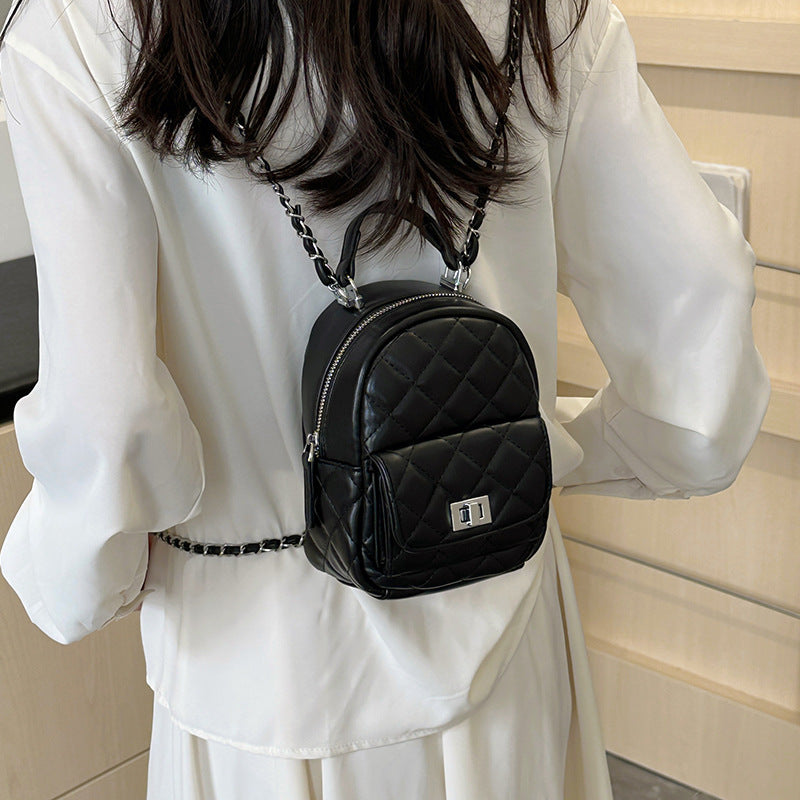 Women's Class Commuter Korean Rhombus Chain Portable Women's Backpack