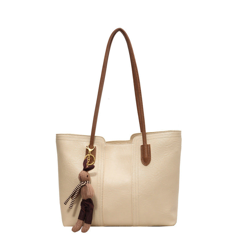 Women's Large Capacity Simple Retro Texture Class Women's Shoulder Bag