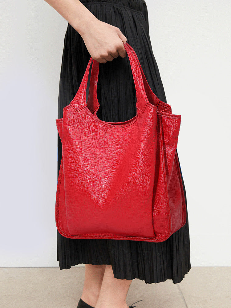Women's Top Layer Cowhide Leather Fashion Large Women's Shoulder Bag