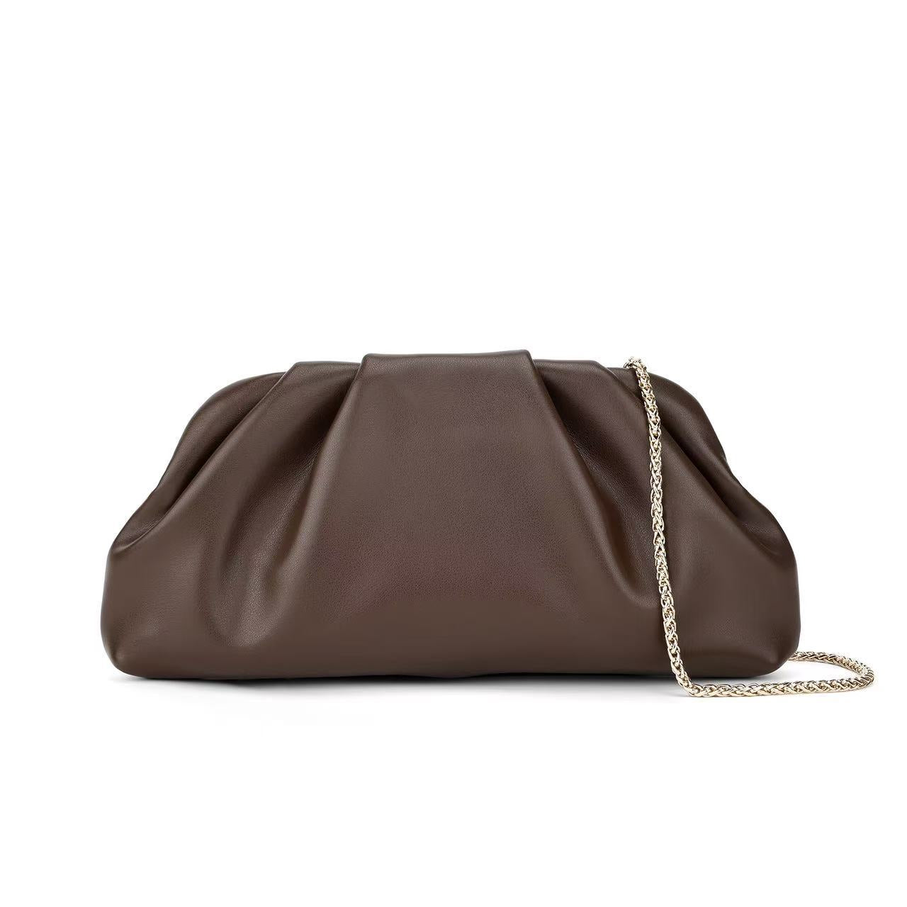 Women's Pleated Cloud For Trendy Fashionable Golden Women's Handbag