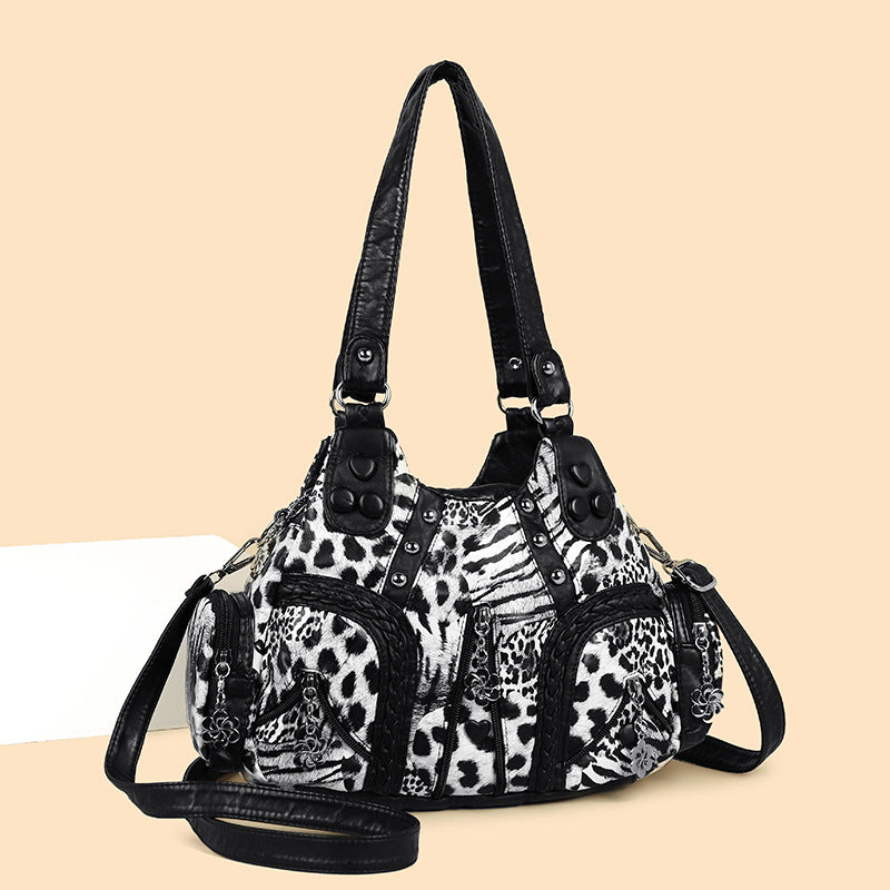 Leopard Print Rivet Hot Fashion Western Handbags