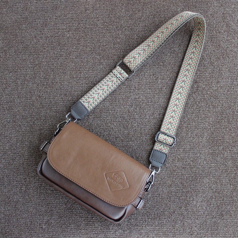Men's Style Soft Leather Textured One Retro Bags