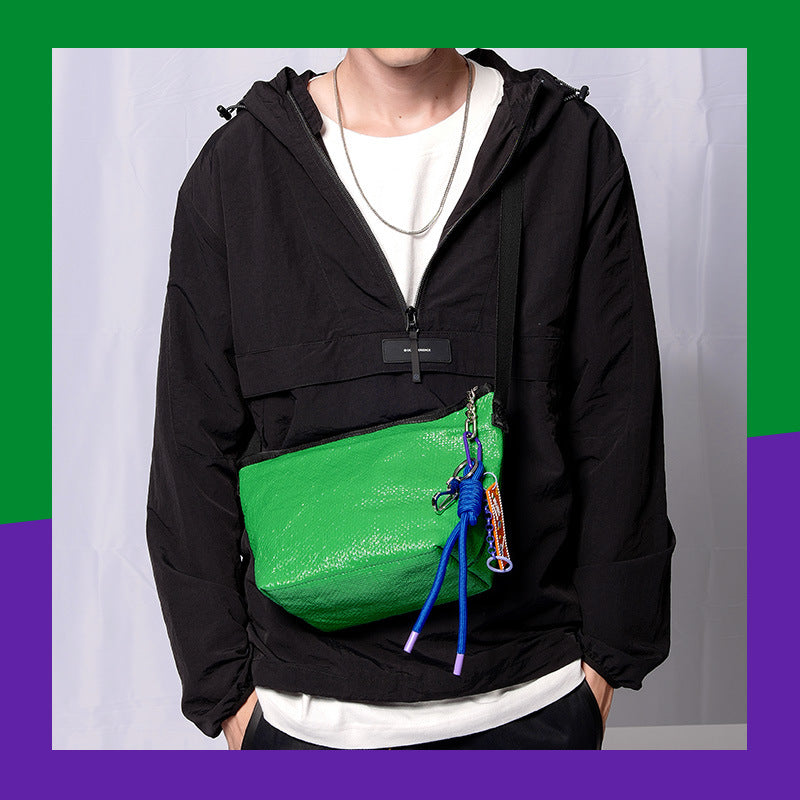 Linen Woven Mobile Street Trendy Embroidery Shoulder Bags