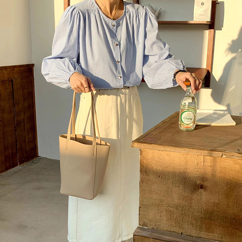 Women's One Korean Style Idle Vegetable Basket Bucket Bag