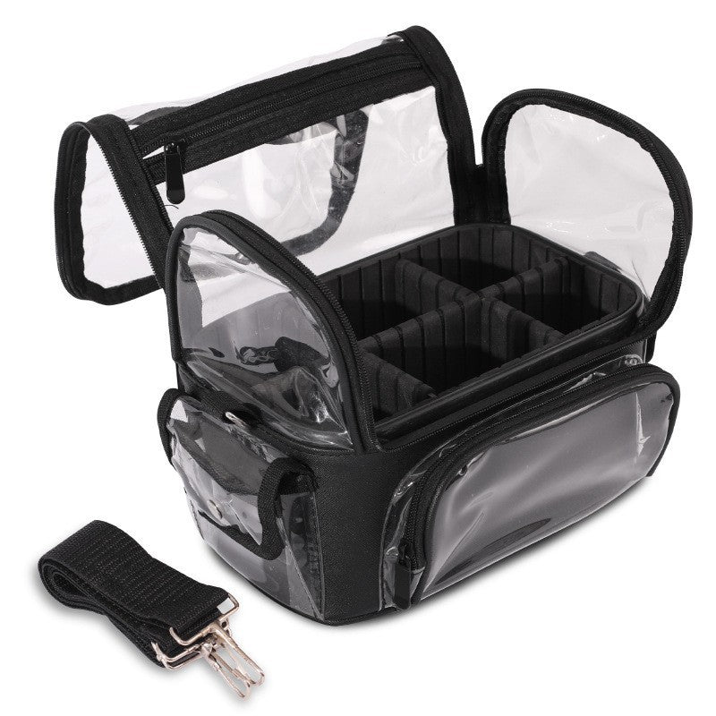 Portable Large Capacity Transparent Wash Brush Tools Makeup Bag