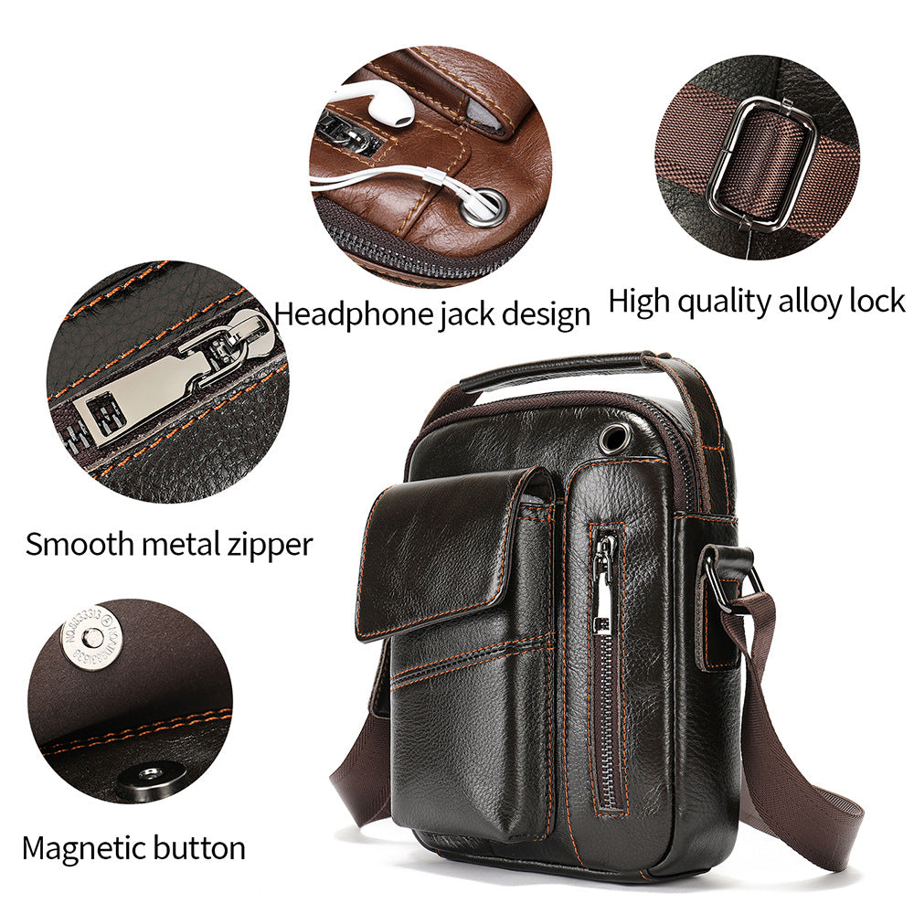 Durable Men's Leather Business First Layer Men's Messenger Bag