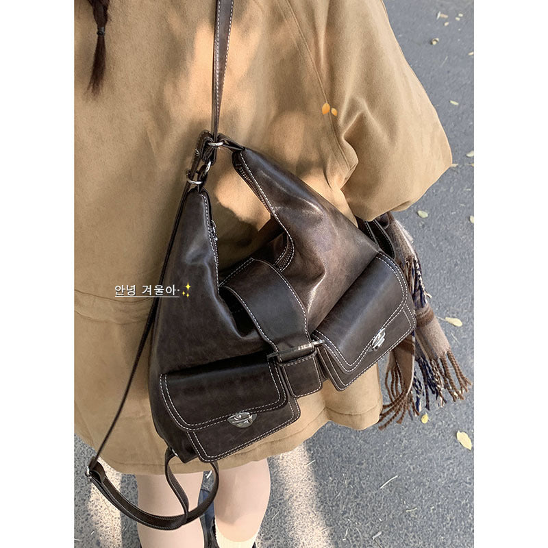 Retro High-grade Large Capacity Underarm Simple Tote Bag