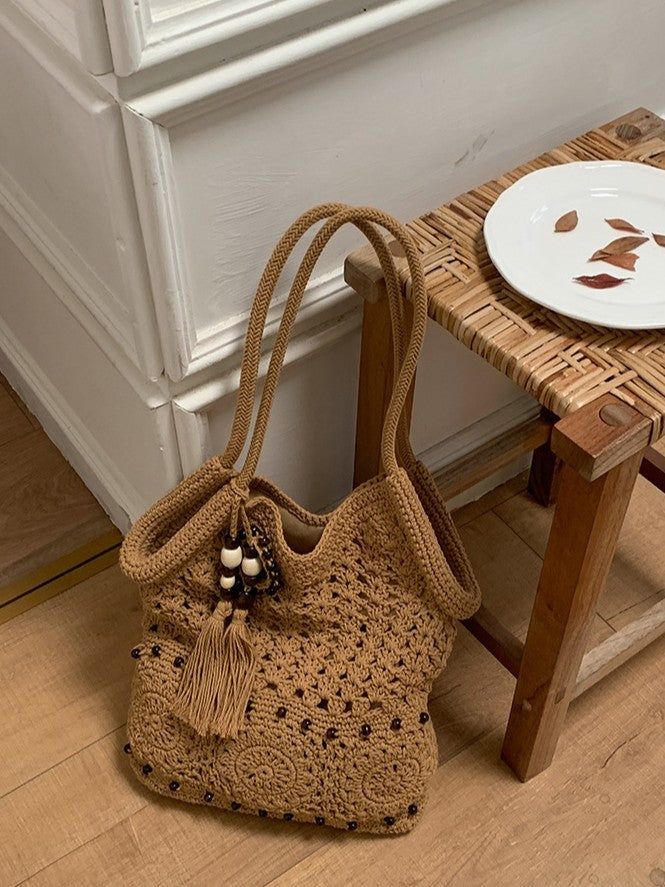 Hollow Seaside Cotton String Commuter Lazy Large Capacity Stylish Bags