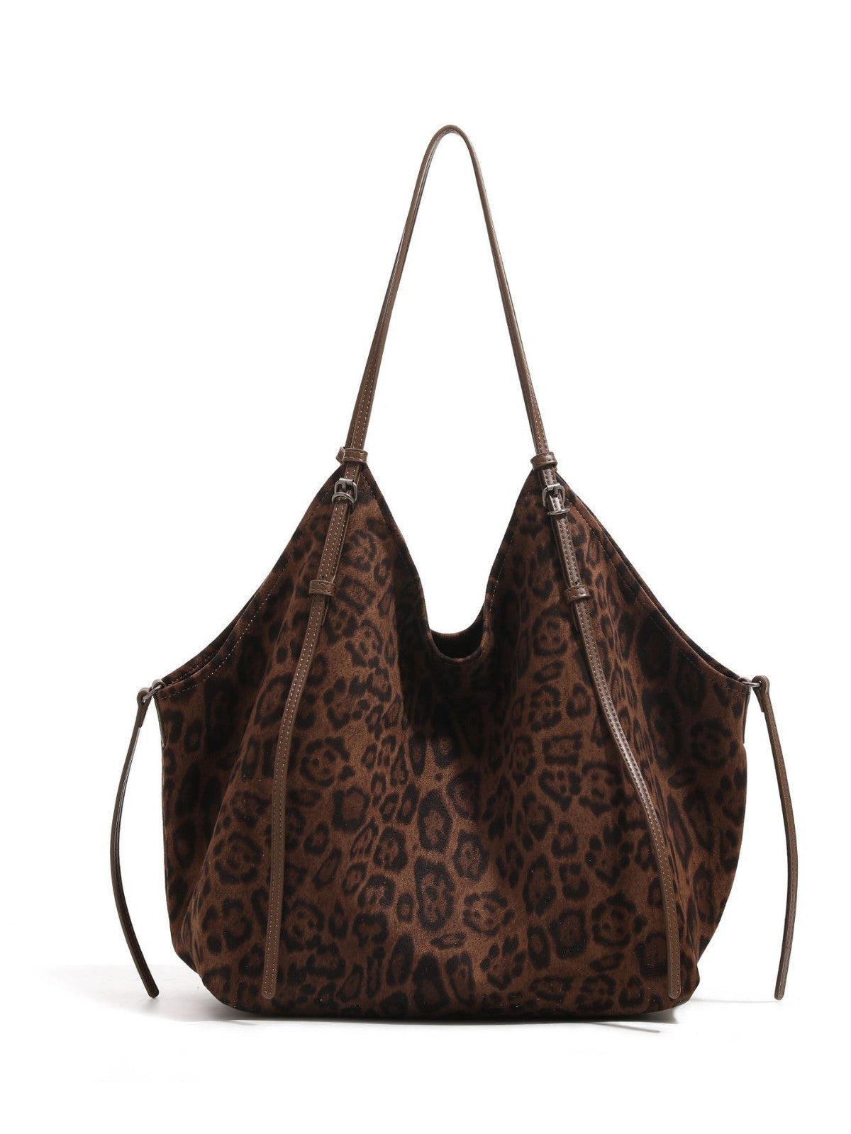 Women's Loose Idle Style Large Capacity Leopard Print Simple Easy Underarm Bag