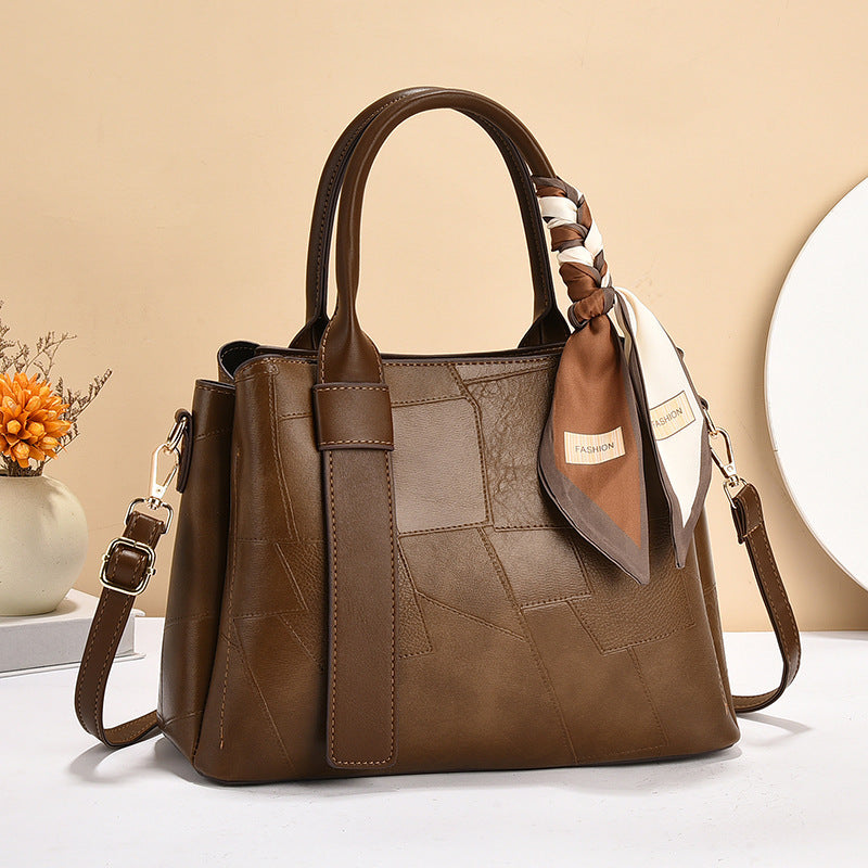 Elegant Women's Stitching Fashion Trendy Mom Women's Shoulder Bag