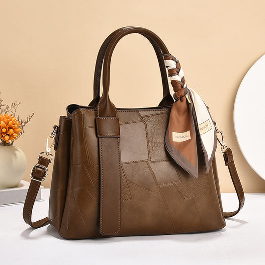 Elegant Women's Stitching Fashion Trendy Mom Women's Shoulder Bag